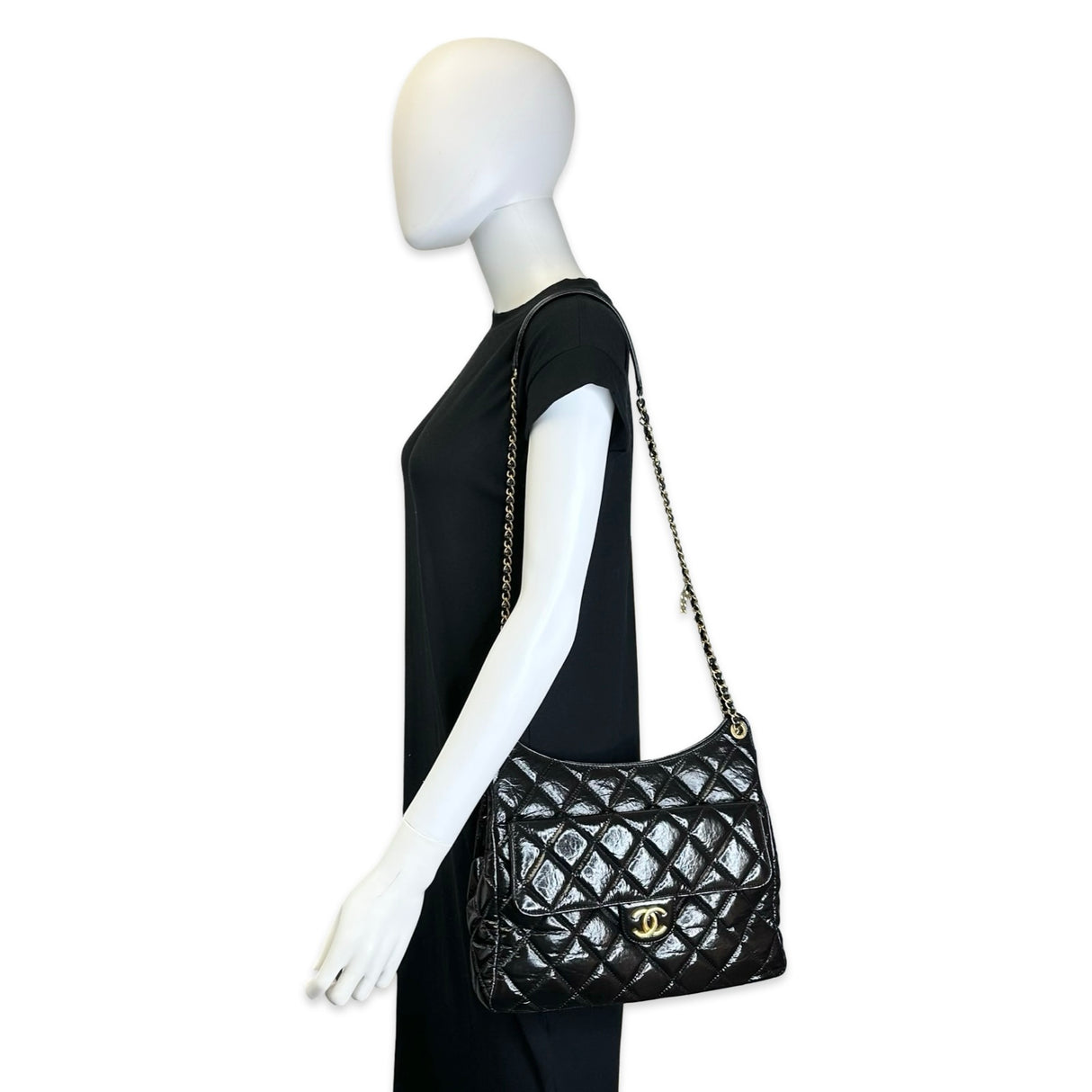 Crumpled Calfskin Medium Wavy Hobo