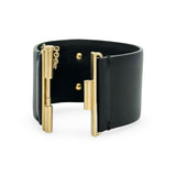 CHANEL: CC Leather Wide Cuff
