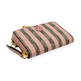 GUCCI: GG Supreme Stripes Zip Around Key Wallet