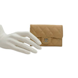CHANEL: Quilted Caviar Classic Flap Card Holder