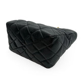 CHANEL: Quilted Lambskin Small Top Handle Shopping Bag