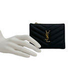 SAINT LAURENT: Quilted Grain de Poudre Cassandre Bifold Wallet