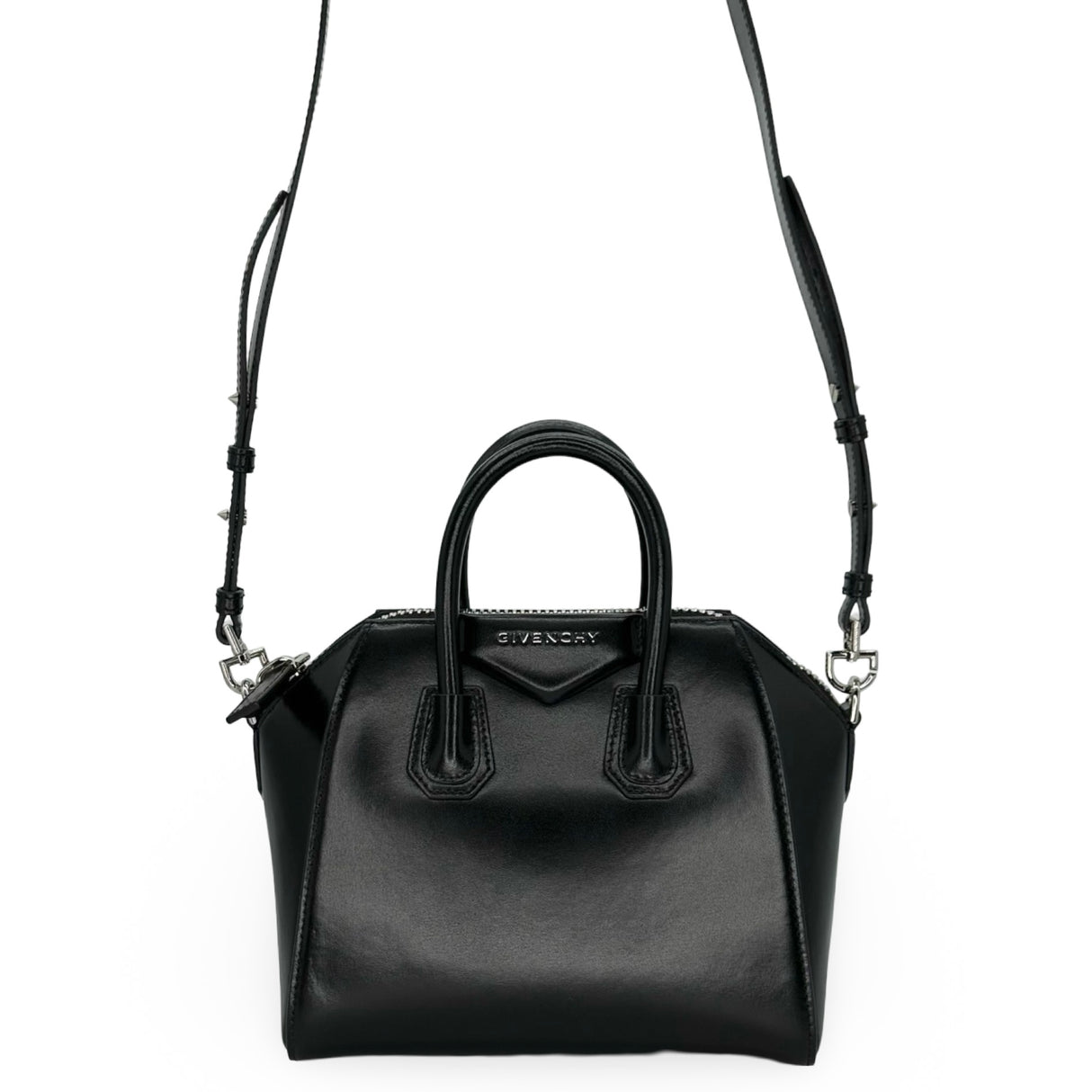 GIVENCHY: Box Leather Antigona Mini