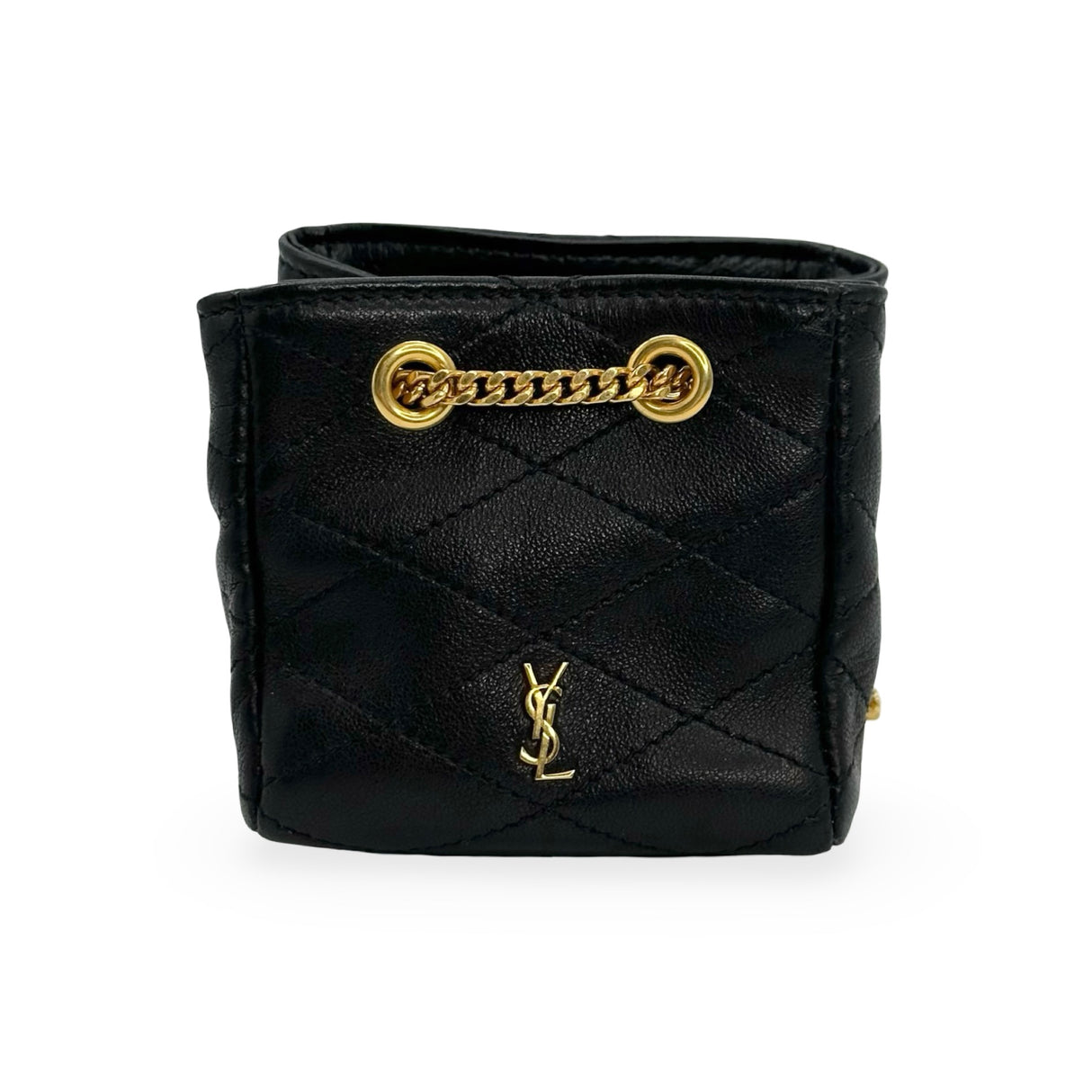 SAINT LAURENT: Quilted Lambskin Baby Bucket Bag