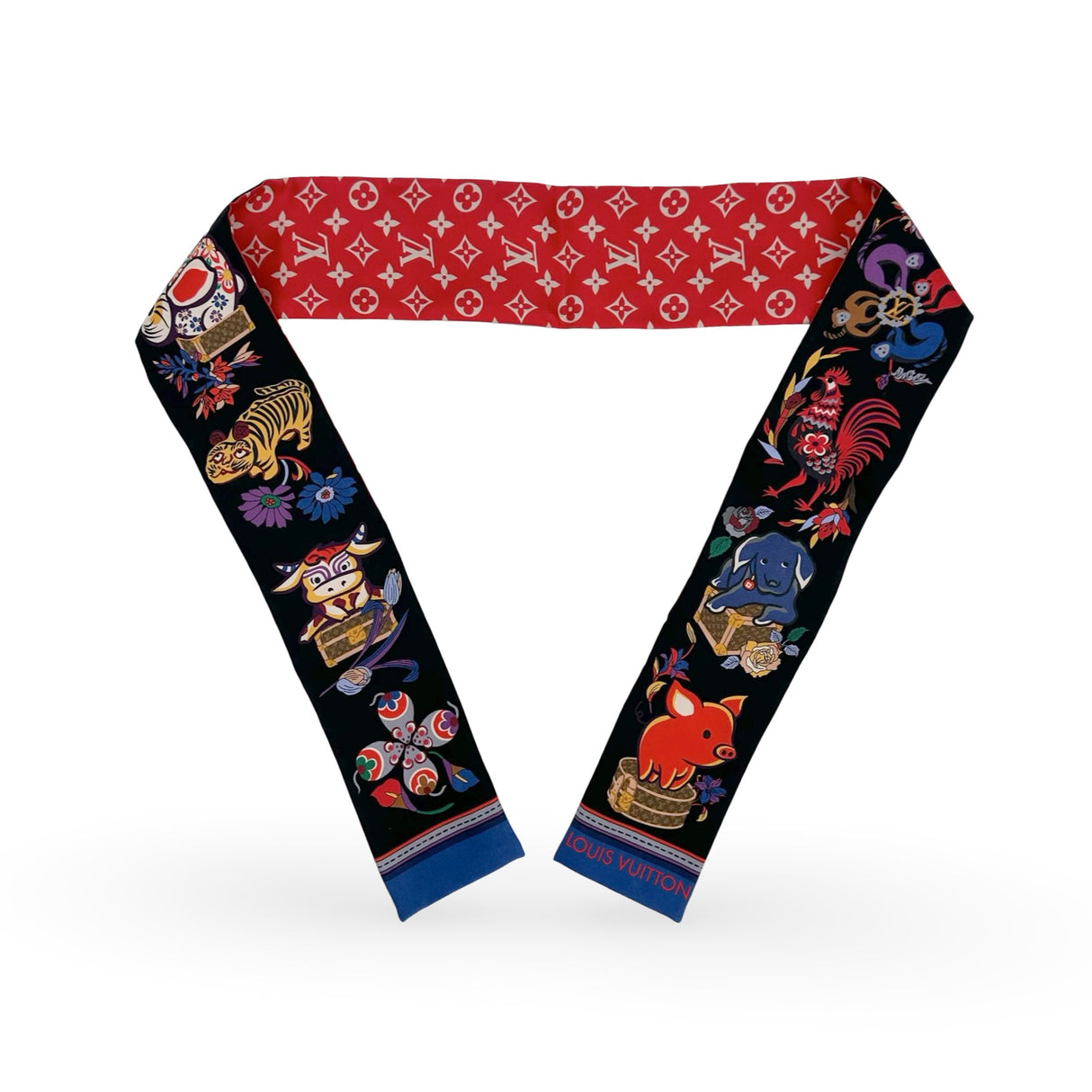 LOUIS VUITTON: Silk Monogram Superstition Bandeau