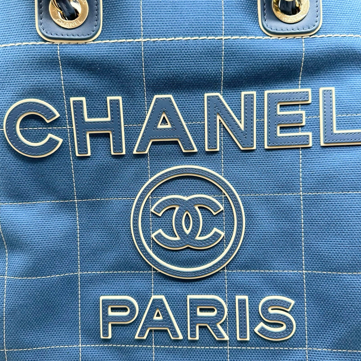 Stitched Canvas Large Deauville Tote