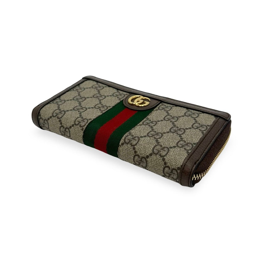 GUCCI: GG Supreme Ophidia Zip Around Wallet