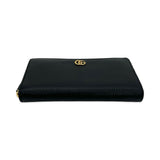 Grained Calfskin GG Marmont Zip Around Wallet