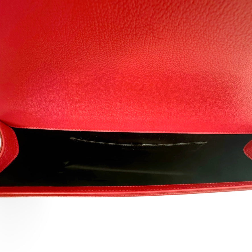 SAINT LAURENT: Leather Large Belle de Jour Clutch