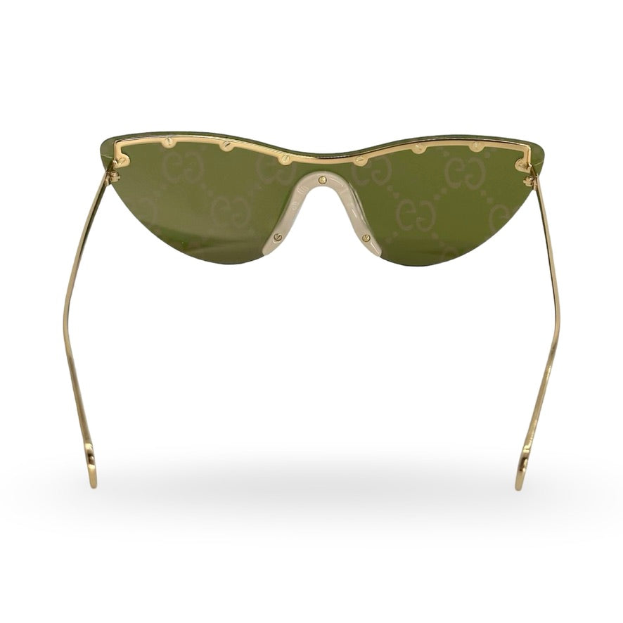 Rimless sqaure-frame gold-tone and acetate sunglasses - black - One Size