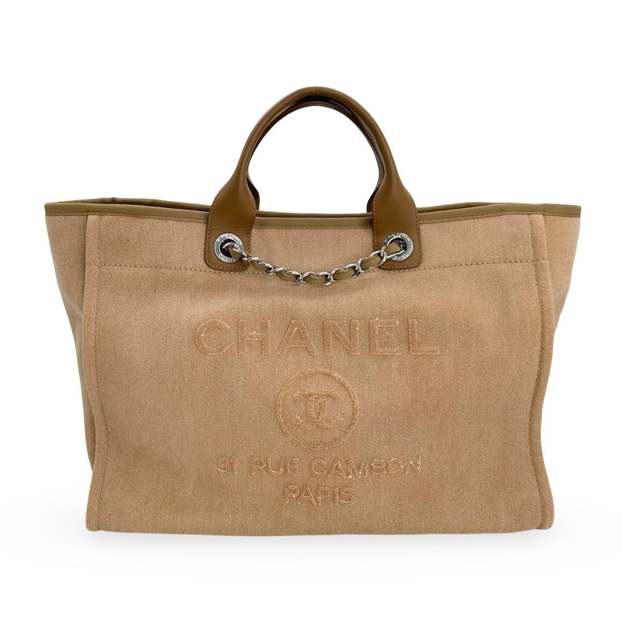 CHANEL: Large Canvas Deauville Tote