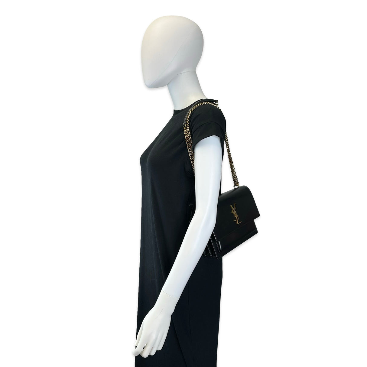 SAINT LAURENT: Calfskin Medium Sunset Chain Bag