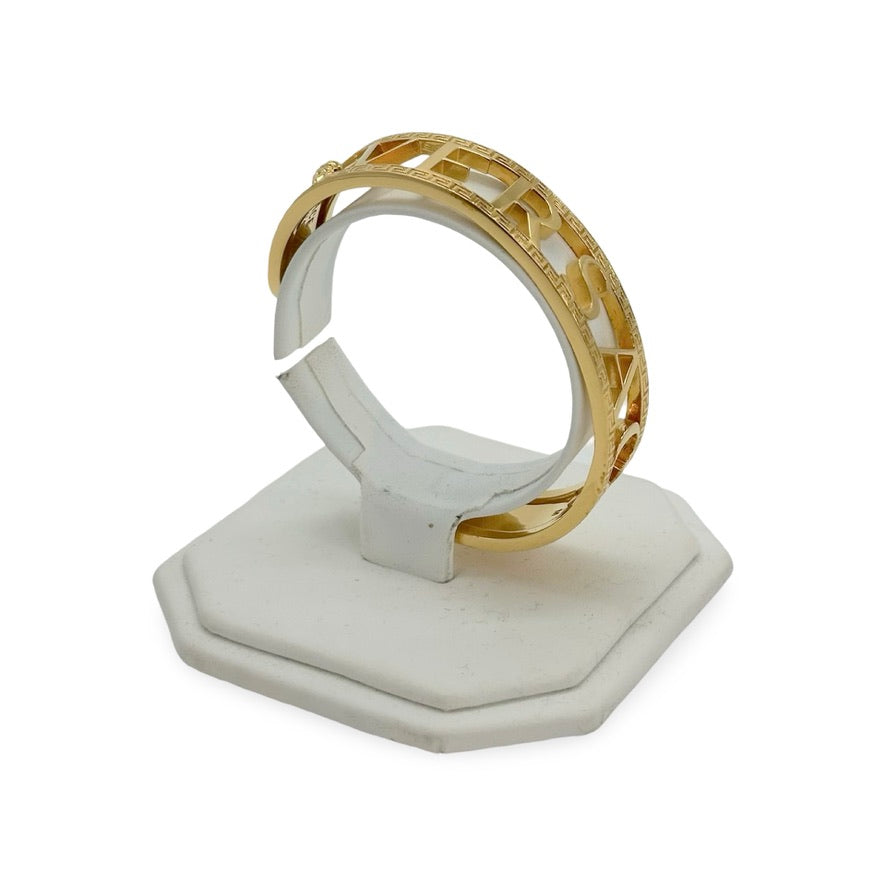 VERSACE: Logo Cuff Bracelet