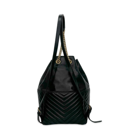 SAINT LAURENT: Chevron Quilted Lambskin Joe Backpack