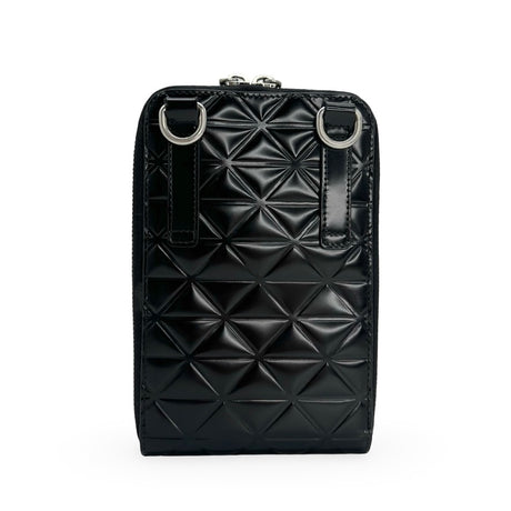 PRADA: Embossed Leather Symbole Phone Holder Crossbody