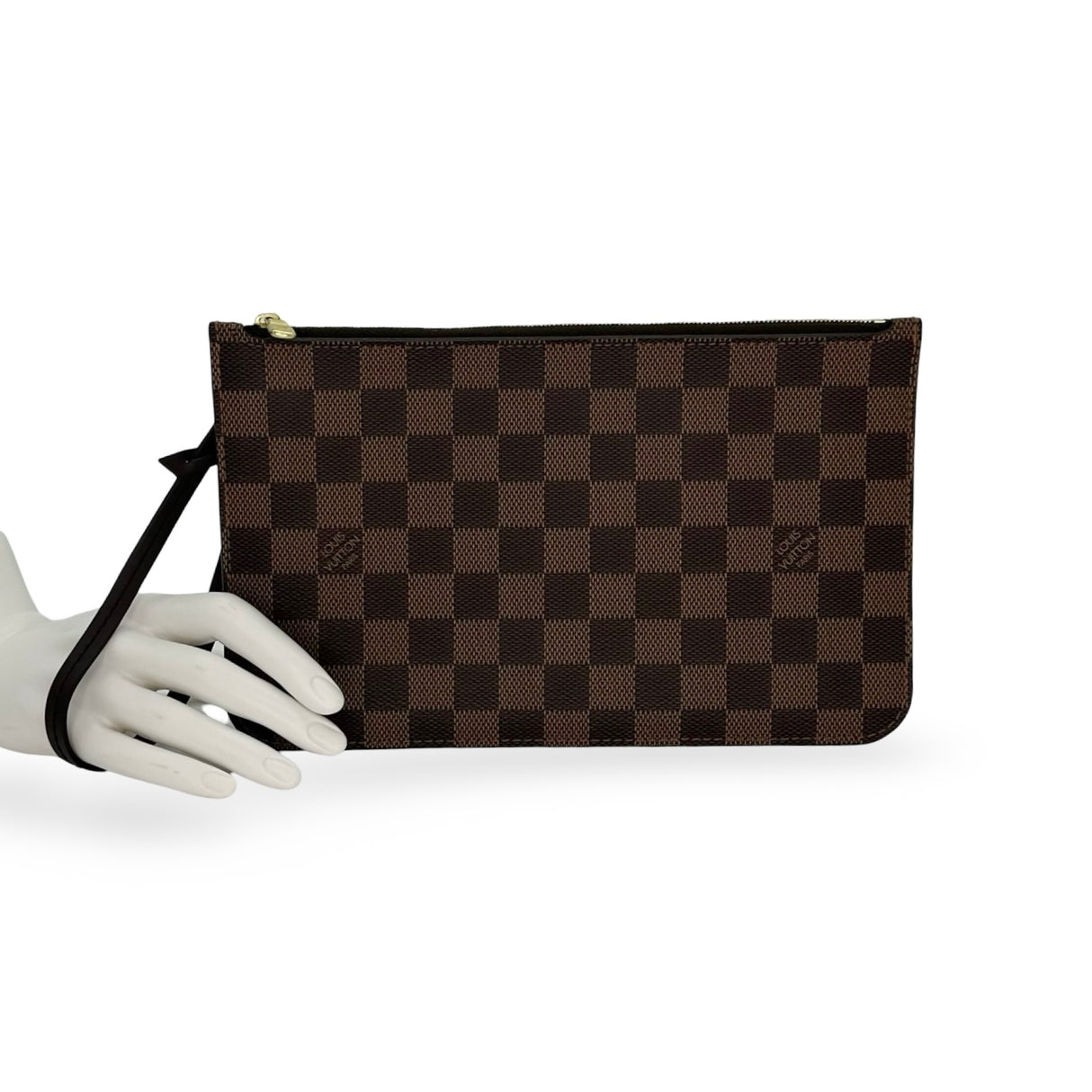 LOUIS VUITTON: Damier Ebene Neverfull Pochette