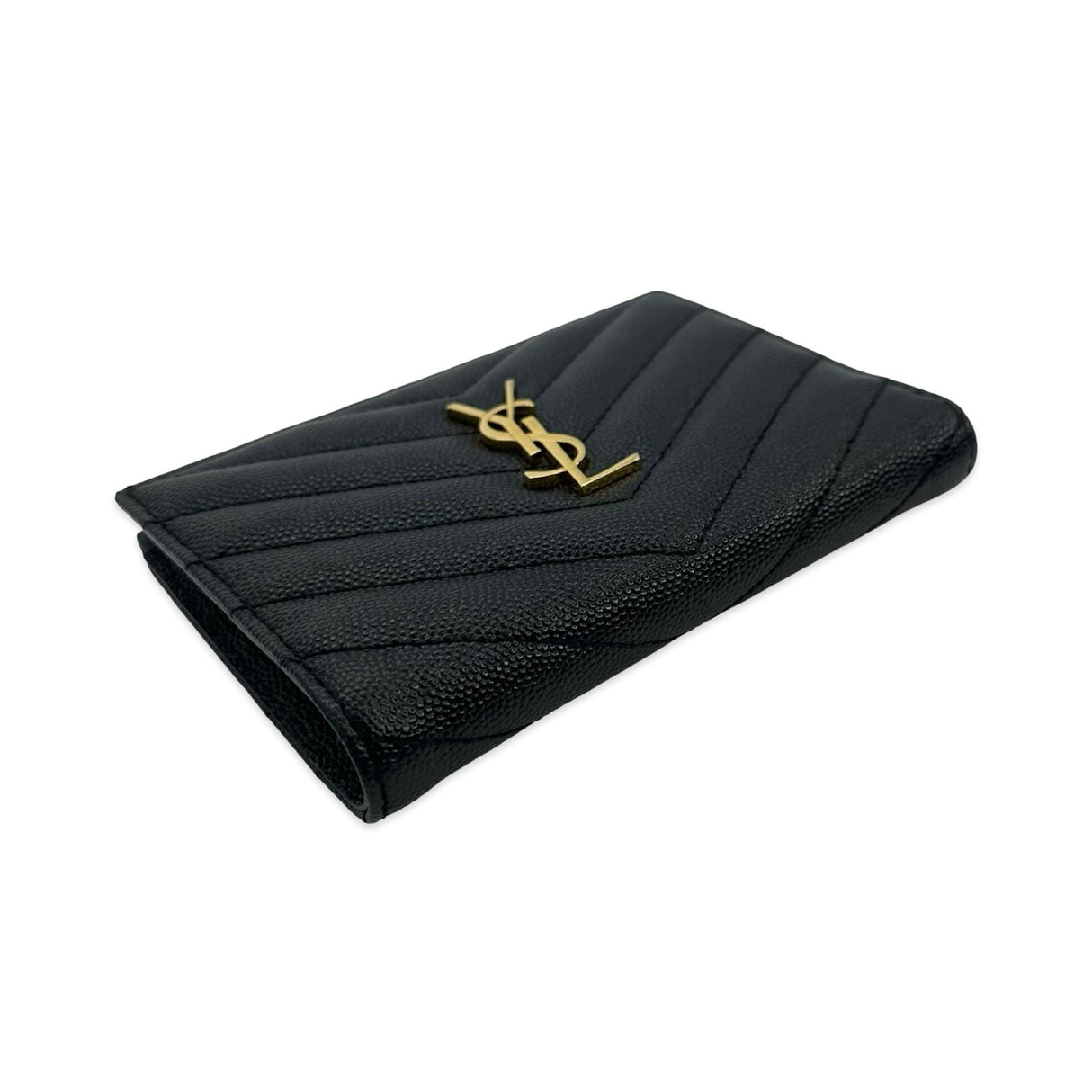 SAINT LAURENT: Quilted Grain de Poudre Cassandre Bifold Wallet