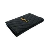 SAINT LAURENT: Quilted Grain de Poudre Cassandre Bifold Wallet