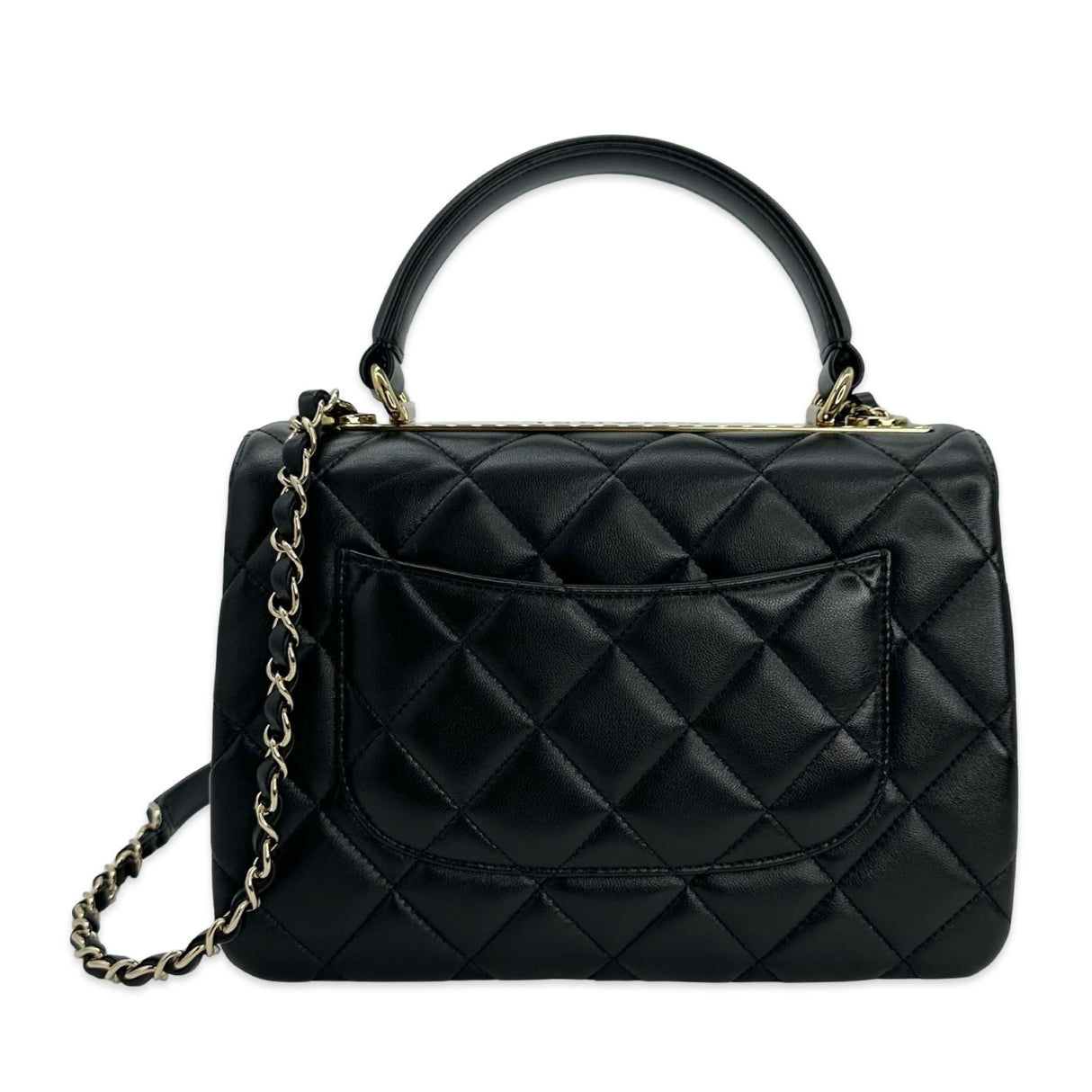 CHANEL: Quilted Lambskin Small Trendy Top Handle Flap Bag