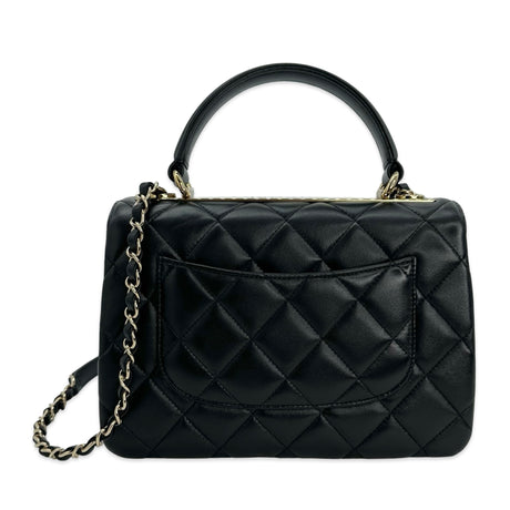 CHANEL: Quilted Lambskin Small Trendy Top Handle Flap Bag