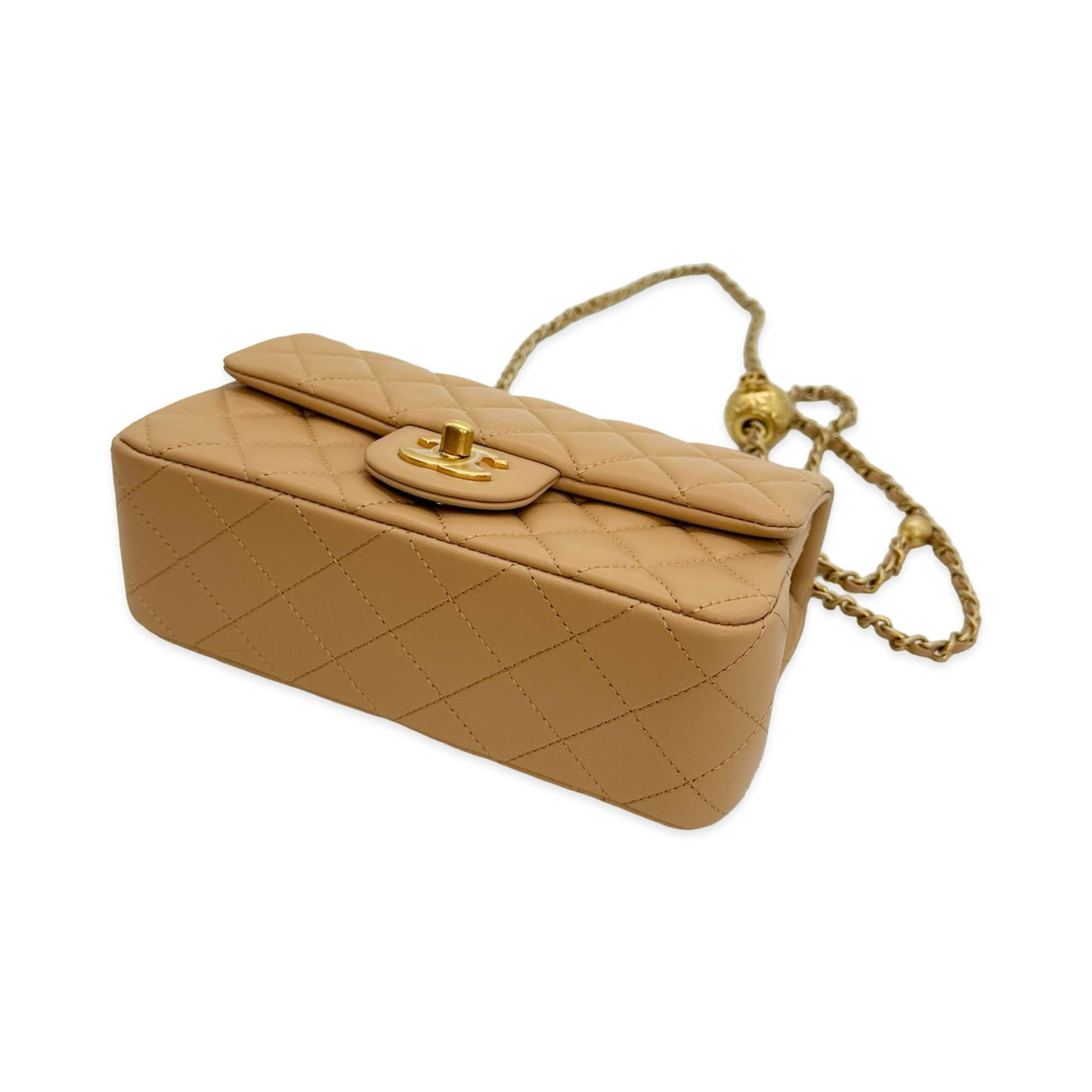 Quilted Lambskin Mini Pearl Crush Rectangular Flap Bag