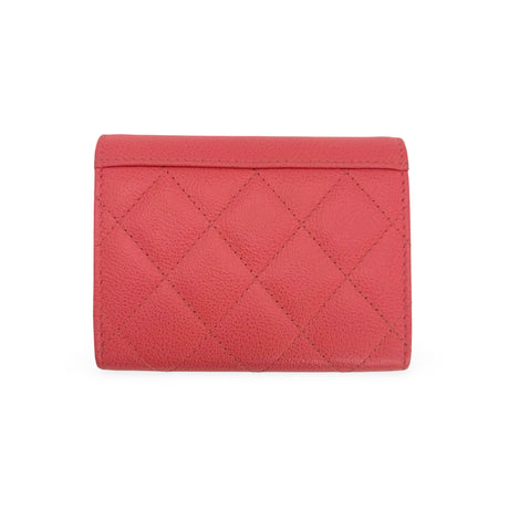 CHANEL: Caviar CC Box Flap Compact Wallet Card Holder