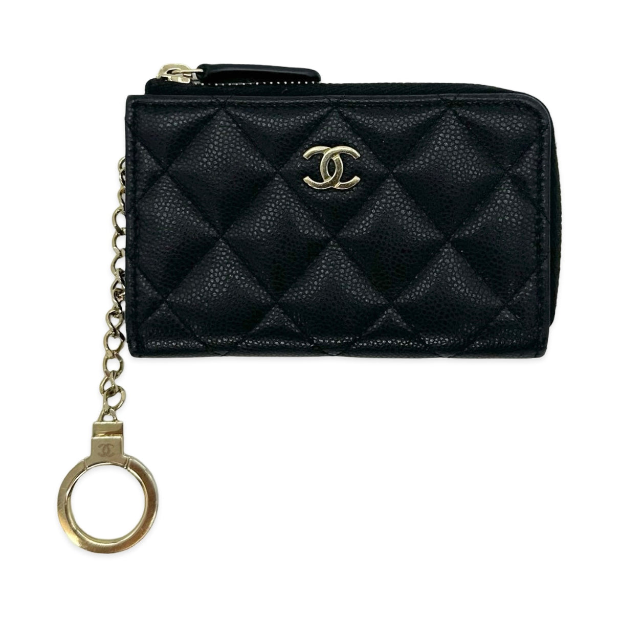 Quilted Caviar Zipped Key Holder