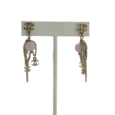 CHANEL: CC Bead Chain Drop Earrings