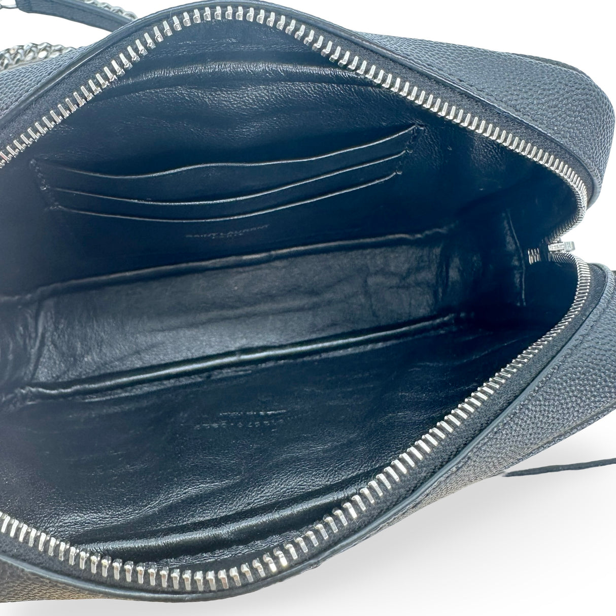 SAINT LAURENT: Quilted Grain de Poudre Mini Lou Camera Bag