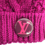 Wool Cable Knit Button Beanie Hat