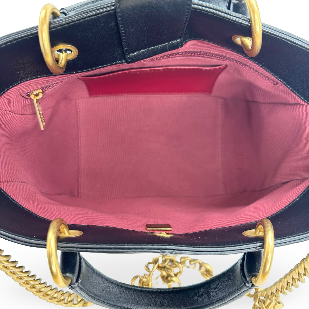 CHANEL: Quilted Lambskin Small Top Handle Shopping Bag