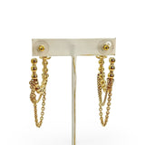 CHANEL: CC Crystal Chain Drop Hoop Earrings