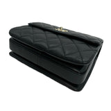 CHANEL: Quilted Lambskin Small Trendy Top Handle Flap Bag