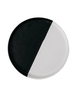 Matte Black+White Dinner Plate