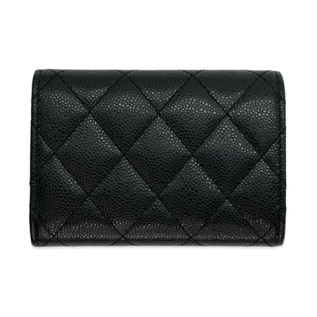 Quilted Caviar Classic Compact Flap Wallet
