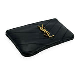 SAINT LAURENT: Quilted Leather Cassandre Zip Key Pouch