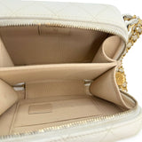 CHANEL: Quilted Caviar Twist Your Buttons Mini Vanity Case