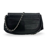 CHANEL: Caviar Half Moon Wallet on a Chain