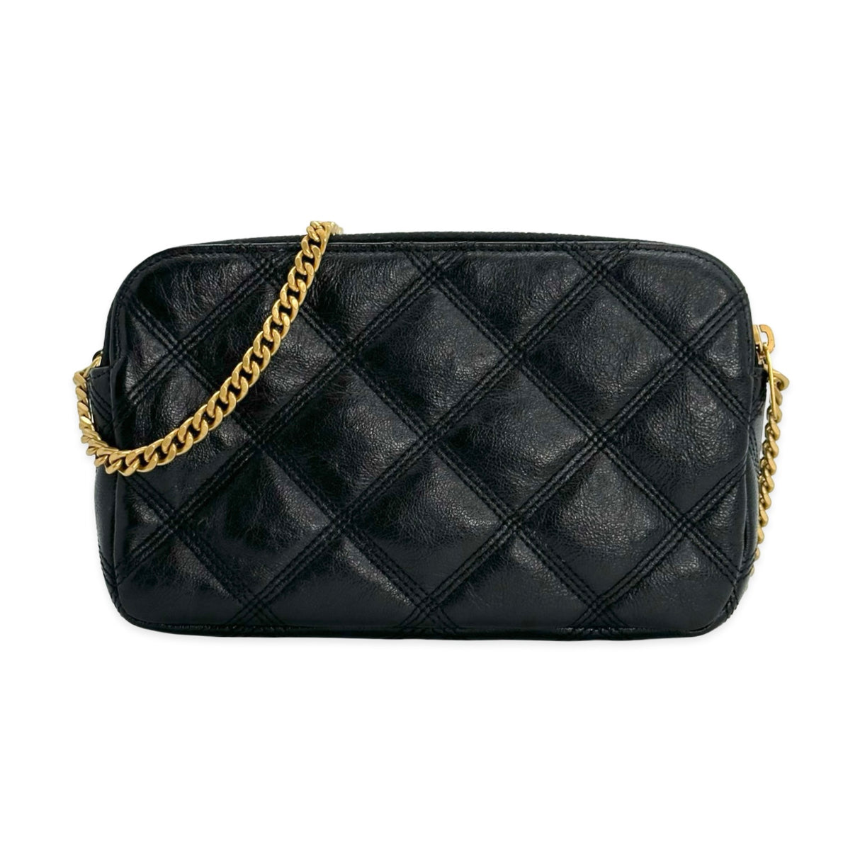 SAINT LAURENT: Quilted Lambskin Mini Becky Double Zip Crossbody