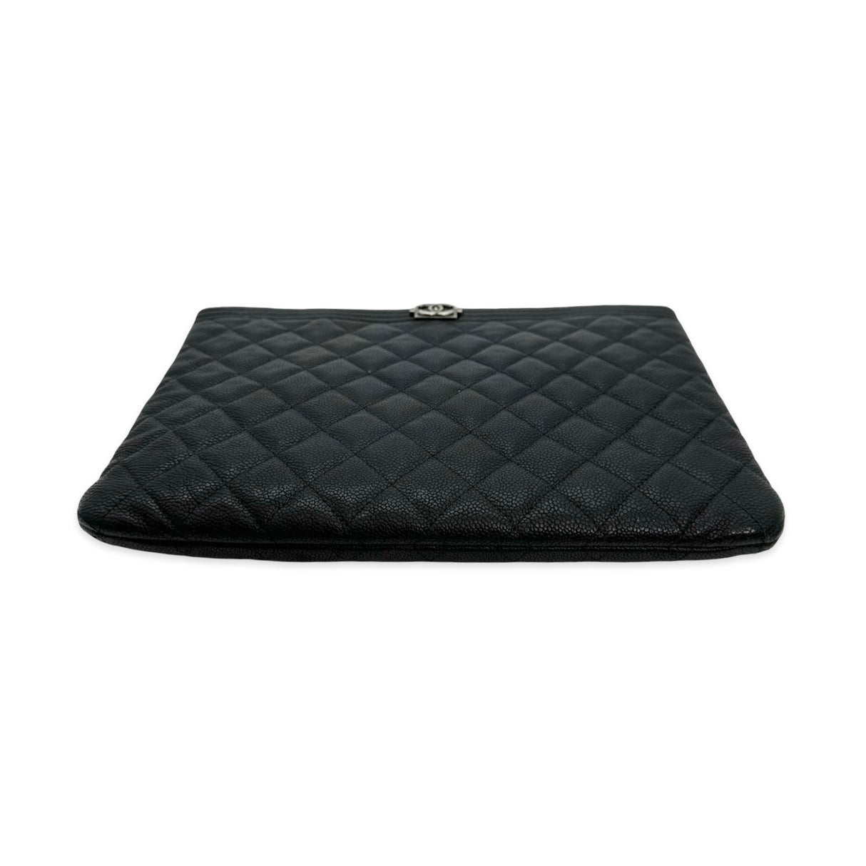 CHANEL: Quilted Caviar Boy Medium Zipped Pouch O Case
