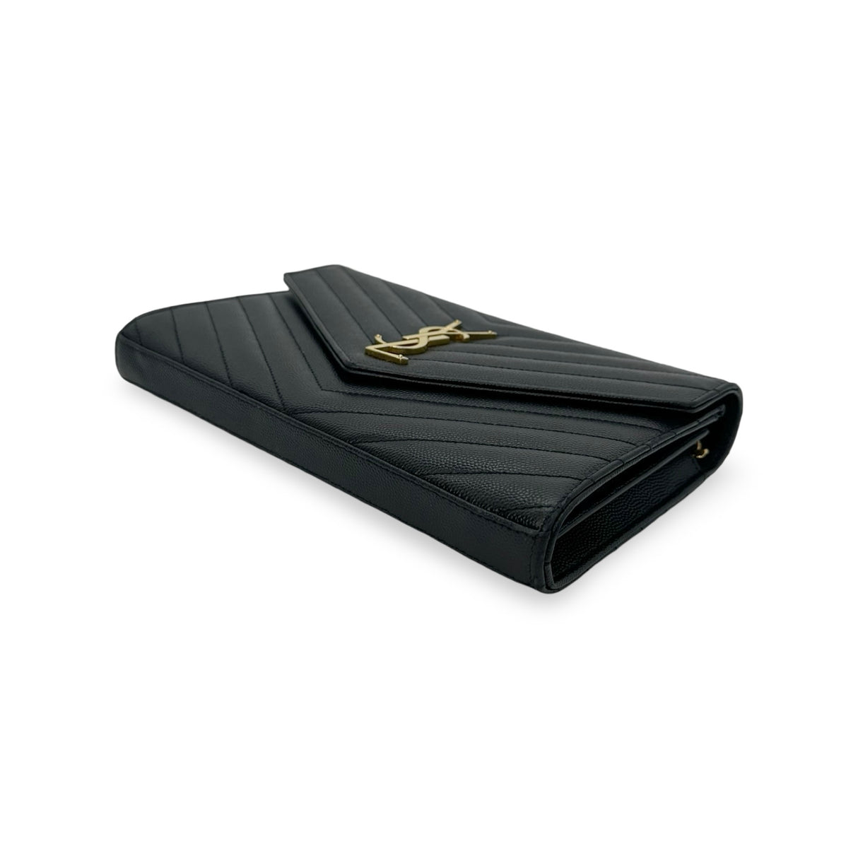 SAINT LAURENT: Grain de Poudre Classic Chain Wallet