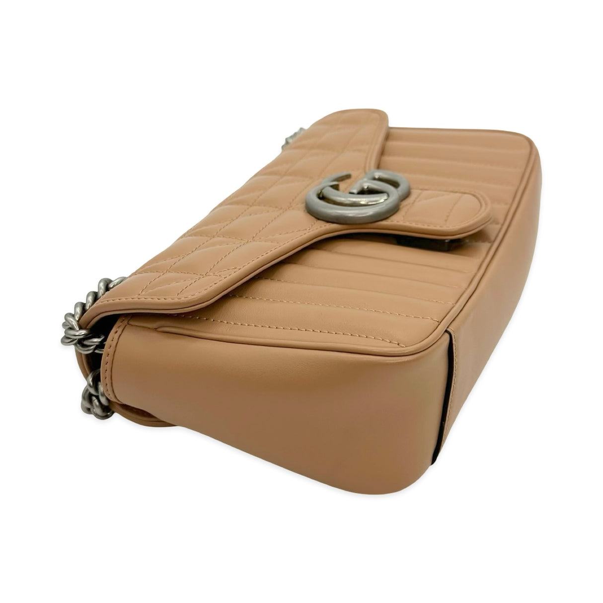 GUCCI: Aria Quilted GG Marmont Small Flap Bag