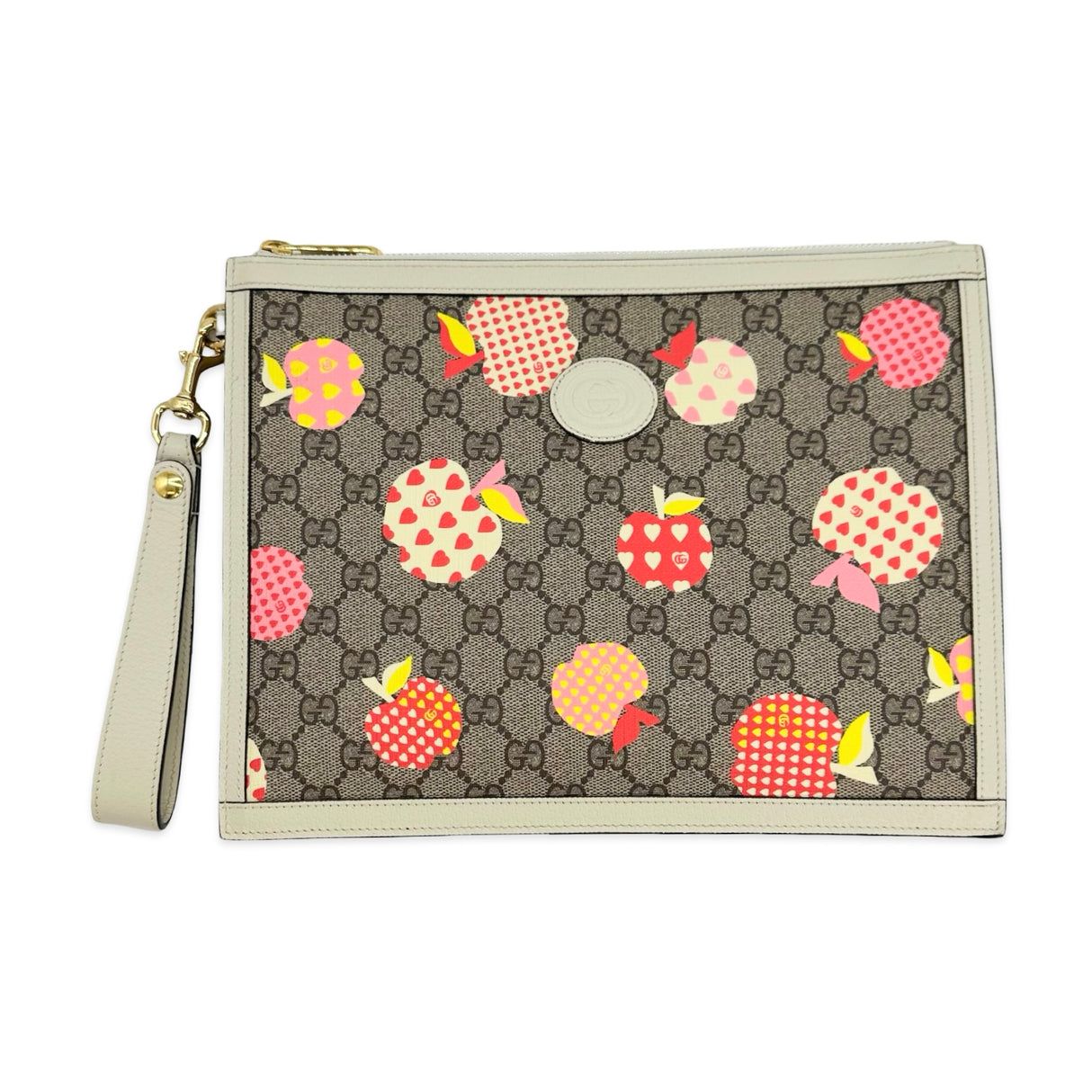 GUCCI: GG Supreme Le Pomme Apple Wristlet Pouch