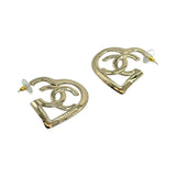 CHANEL: CC Heart Hoop Earrings