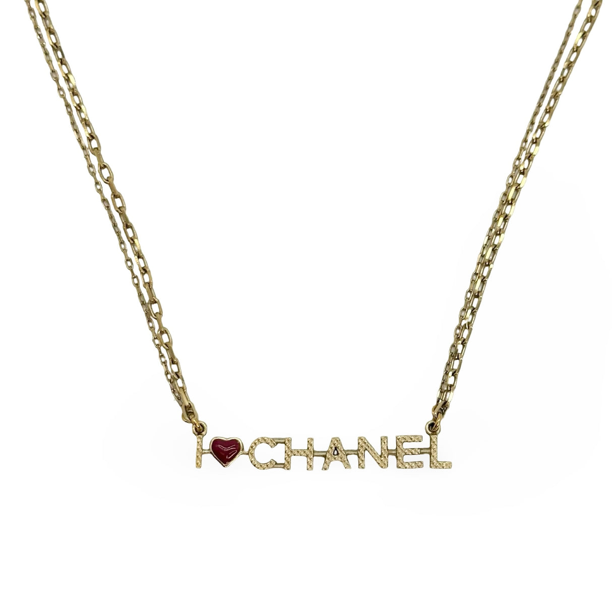 CHANEL: I Heart Chanel Enamel Necklace