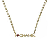 CHANEL: I Heart Chanel Enamel Necklace