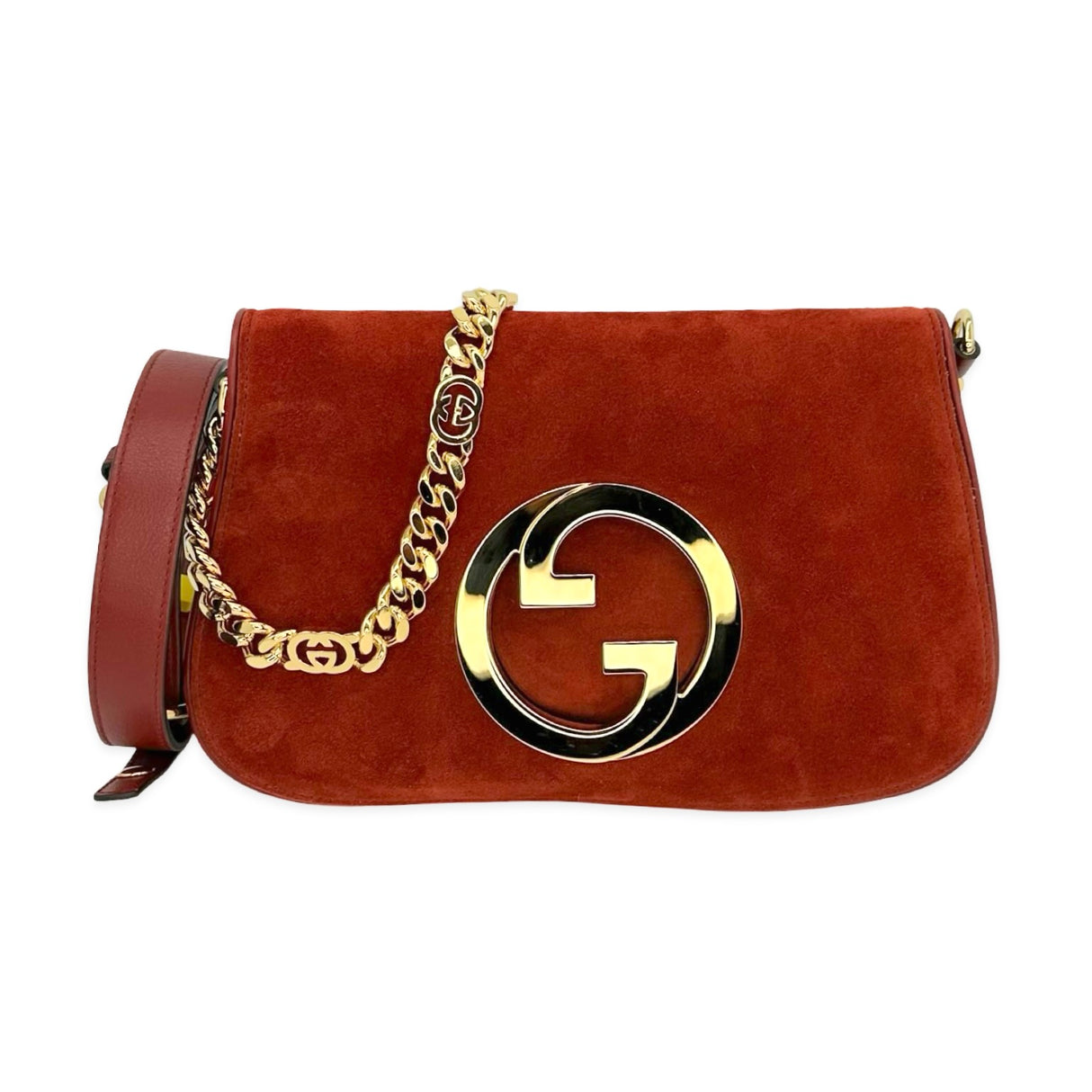 GUCCI: Suede Blondie Small Saddle Bag