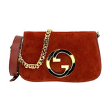 GUCCI: Suede Blondie Small Saddle Bag