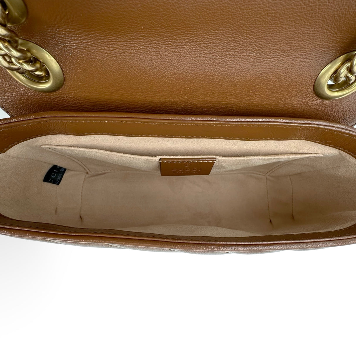GUCCI: Quilted Leather Small GG Marmont Shoulder Bag