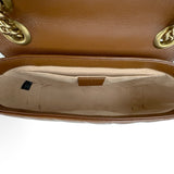 GUCCI: Quilted Leather Small GG Marmont Shoulder Bag